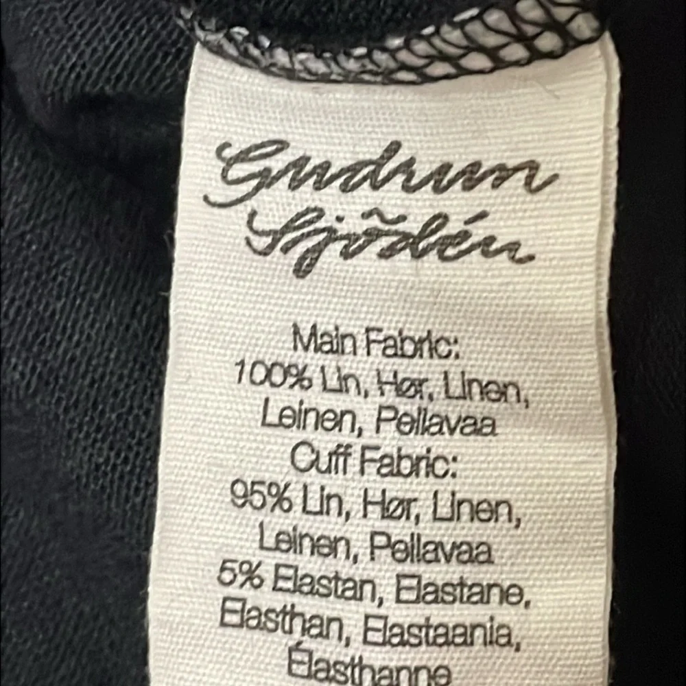 Gudrun Sjorden Black Linen Long Sleeve Dress size Small